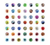 PATIKIL 6mm Dragon Eyes, 100 Pcs Round Glass Eyes Animals Crochet Eyes for Clay Doll Making Craft DIY Findings Jewelry Making, Mixed Color