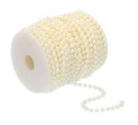 PATIKIL 6mm Faux Pearl Beads Garland, 82 Ft Pearl String Chain Pearl Roll for Craft Wedding Party Home Decorative Jewelry Making Christmas Tree, Beige