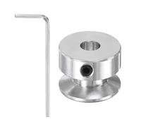 PATIKIL 6mm Fixed Bore 20mm OD Single Groove Pulley, Aluminum Alloy Mechanical V-Belt Pulley with Hex Wrench for Motor Shaft Drilling Machine 5-6mm PU Round Belt, Silver