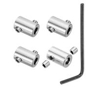 PATIKIL 6mm Hole Wire Rope Clips Set, 4 Set 304 Stainless Steel Double Holes Lock Cable Clamps Clip with M5 Hexagon Screws Spanner for Cable Fitting, Silver 12x15mm