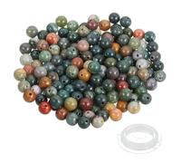 PATIKIL 6mm Indian Agate Beads, 200 Pcs Round Natural Gemstone Smooth Stone Beads Turquoise Genuine Stone for Bracelet Necklace Jewelry Making DIY