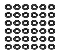 PATIKIL 6mm Leather Washers, 100pcs Leather Handle Washers Leather Spacer Cushion Washers 1.5 mm Thick Round for Knife Handle Hammer Hatchet Badge Bicycle Seat Crafts, Black