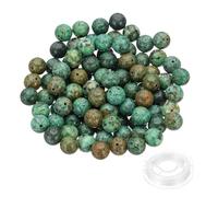 PATIKIL 6mm Natural Stone Beads, 100pcs Loose Round Gemstone Genuine Real Stone Spacer Crystal Beads with Crystal Stretch Cord for Jewelry Making DIY Charm Bracelets, Purple