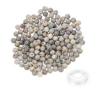 PATIKIL 6mm Natural Stone Beads, 200pcs Loose Round Gemstone Genuine Real Stone Spacer Crystal Beads with Crystal Stretch Cord for Jewelry Making DIY Charm Bracelets, Red Black