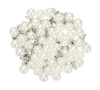 PATIKIL 6mm Pearl Studs for Clothing, 50 Sets Pearl Spikes for Clothes Faux Pearls Spikes Leather Rivets Buttons Round Plastic ABS for Leather Jacket Crafting Fabric Shoes, White