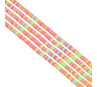 PATIKIL 6mm Polymer Clay Beads Spacer, 1750Pcs 5 Strands Round Flat Handmade Bead Spacer for Craft Home Decor Chain Bracelets Jewelry Making, Rose Red/Green/Yellow/Orange