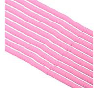 PATIKIL 6mm Polymer Clay Beads Spacer, 3500Pcs 10 Strands Round Flat Handmade Bead Spacer for Craft Home Decor Chain Bracelets Jewelry Making, Light Pink