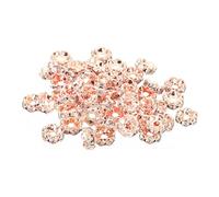 PATIKIL 6mm Spacer Beads, 200pcs Bead Spacers Rondelle Spacer Beads Rhinestone Small Round Bulk Glass Beads Wave for Making DIY, Rose Gold