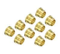 PATIKIL 6mm Tube OD Brass Compression Sleeves Ferrules 5 Pack Brass Compression Fitting Assortment Kit
