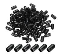 PATIKIL 6MM Vinyl Rubber End Caps, 150 Pack Flexible Bolt Screw Covers, Black