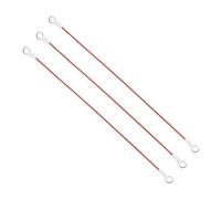 PATIKIL 6mm x 50cm Lanyard Cable, 3 PCS 304 Stainless Steel Cable Eyelets Ended Short Wire Rope Lanyard Safety Tether Chain Lock for Outdoor Gate Curtains Hanging Lamps, Red
