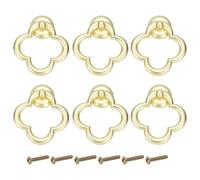 PATIKIL 6Pack Drawer Ring Pull Handles, 2.1" Zinc Alloy Hole Ring Drawers Knobs with Screws for Cupboard Drawer Dresser Closet Door, Matt Copper