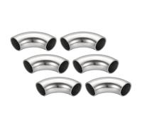 PATIKIL 6pcs 90 Degree Mandrel Bend Elbow, 19mm OD Steel Exhaust Elbow Exhaust Piping Connector 304 Stainless Steel for Exhaust Pipe Stair Handrail HVAC