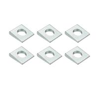 PATIKIL 6pcs Beveled Square Washers, M12x28mm Square Beveled Washers Bearing Strut Plate Flat Pad Spacer Carbon Steel for 12mm Bolts Wedge Shim Leveling Fastener Nut Bolt Gasket, Silver