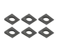 PATIKIL 6pcs Beveled Square Washers, M16x35mm Square Beveled Washers Bearing Strut Plate Flat Pad Spacer Carbon Steel for 16mm Bolts Wedge Shim Leveling Fastener Nut Bolt Gasket, Black