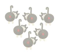 PATIKIL 6PCS Cat Coasters, 15CM Cute Coasters Cat Butt Crochet Funny for Desk Adults Home Decor Drinks Gifts Coffee, Gray White