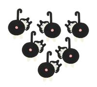 PATIKIL 6PCS Cat Coasters, 15CM Cute Coasters Cat Butt Crochet Funny for Desk Adults Home Decor Drinks Gifts Coffee, Black White