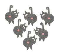 PATIKIL 6PCS Cat Coasters, 15CM Cute Coasters Cat Butt Crochet Funny for Desk Adults Home Decor Drinks Gifts Coffee, Gray