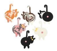 PATIKIL 6PCS Cat Coasters, 15CM Cute Coasters Cat Butt Crochet Funny for Desk Adults Home Decor Drinks Gifts Coffee, 6 Color