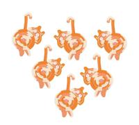 PATIKIL 6PCS Cat Coasters, 15CM Cute Coasters Cat Butt Crochet Funny for Desk Adults Home Decor Drinks Gifts Coffee, Orange