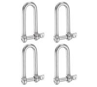 PATIKIL 6Pcs D Ring Shackles 3/16" 5mm Extended D Screw Pin Shackle | 304 Stainless Steel Heavy Duty Mini Bow Clevis for Outdoor/Chain/Boat/Sailboat/Rigging/Marine/Camping