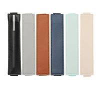 PATIKIL 6Pcs Elastic Notebook Pen Holder, Adjustable Hold 1 Pen Holder PU Leather Pencil Sleeve Pouch for Journal Clipboard Planner Books, Black/Gray/Brown/Dark Blue/Light Blue/Beige
