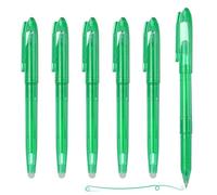 PATIKIL 6Pcs Erasable Gel Pens, 0.5mm Fine Point Heat Erasable Marking Pen with Cap Smooth Writing Fabric Markers for Sewing Drawing Writing Planner, Green Ink