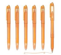 PATIKIL 6Pcs Erasable Gel Pens, 0.5mm Fine Point Heat Erasable Marking Pen with Cap Smooth Writing Fabric Markers for Sewing Drawing Writing Planner, Orange Ink