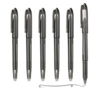 PATIKIL 6Pcs Erasable Gel Pens, 0.5mm Fine Point Heat Erasable Marking Pen with Cap Smooth Writing Fabric Markers for Sewing Drawing Writing Planner, Black Ink