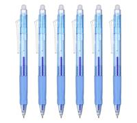 PATIKIL 6Pcs Erasable Gel Pens, 0.5mm Fine Point Retractable Heat Erasable Marking Pen Comfortable Grip Make Mistakes Disappear for Drawing Writing Planner Office Home, Light Blue Ink