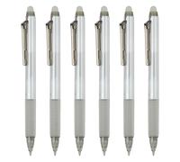 PATIKIL 6Pcs Erasable Gel Pens, 0.5mm Glitter Retractable Fine Point Heat Erasable Scented Pens Smooth Writing Markers with Strawberry Scent for Scrapbooking Painting Writing, Silver Grey