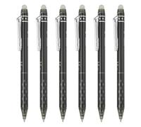 PATIKIL 6Pcs Erasable Gel Pens, 0.5mm Retractable Fine Point Heat Erasable Marking Pen Smooth Writing Fabric Markers for Sewing Drawing Writing Planner, Black