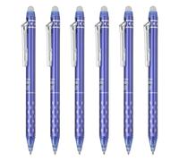 PATIKIL 6Pcs Erasable Gel Pens, 0.5mm Retractable Fine Point Heat Erasable Marking Pen Smooth Writing Fabric Markers for Sewing Drawing Writing Planner, Blue