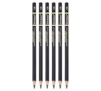 PATIKIL 6Pcs Graphite Pencils, Round 12B Refill Wood-case Sketching Pencils Pre-sharpened Sketch Art Supplies for Home Office Classroom Artist Painting Sketching Study, Black