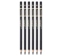 PATIKIL 6Pcs Graphite Pencils, Round Hard Refill Wood-case Sketching Pencils Pre-sharpened Sketch Art Supplies for Home Office Classroom Artist Painting Sketching Study, Black