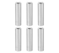 PATIKIL 6pcs M3 Metal Threaded Standoff Spacer Nuts, Round Aluminum Spacers Female Coupling Screws, 1/8" ID x 3/16" OD, Silver 3x5x20mm
