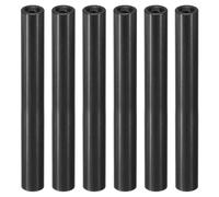 PATIKIL 6pcs M3 Metal Threaded Standoff Spacer Nuts, Round Aluminum Spacers Female Coupling Screws, 1/8" ID x 1/4" OD, Black 3x6x50mm