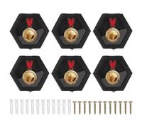 PATIKIL 6pcs Medal Display Case, Wooden Medal Display Frame Hexagon Badge Wall Hanger Shadow Box for Marathon Police Badge Coin Award Runners Sports Winner Swimming Football, Black
