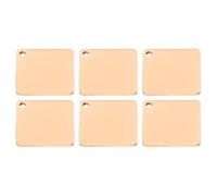 PATIKIL 6Pcs Metal Stamping Blanks, 25mm Square Stamping Name Tags Stainless Steel Blanks Metal Plate with Hole for Laser Engraving Stamping Dog Tags Keychain Making, Rose Gold
