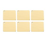 PATIKIL 6Pcs Metal Stamping Blanks, 30mm Square Stamping Name Tags Stainless Steel Blanks Metal Plate with Hole for Laser Engraving Stamping Dog Tags Keychain Making, Gold Tone