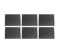 PATIKIL 6Pcs Metal Stamping Blanks, 40mm Square Stamping Name Tags Stainless Steel Blanks Metal Plate with Hole for Laser Engraving Stamping Dog Tags Keychain Making, Black