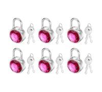 PATIKIL 6Pcs Mini Diary Padlock, Small Metal Diaries Lock Mini Keyed Padlocks with 2 Keys for Diary Book Suitcase Jewelry Box Backpack Luggage, Deep Pink