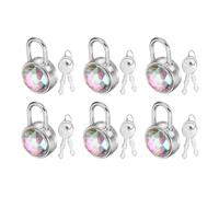 PATIKIL 6Pcs Mini Diary Padlock, Small Metal Diaries Lock Mini Keyed Padlocks with 2 Keys for Diary Book Suitcase Jewelry Box Backpack Luggage, Multicolor