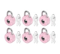 PATIKIL 6Pcs Mini Diary Padlock, Small Metal Diaries Lock Mini Keyed Padlocks with 2 Keys for Diary Book Suitcase Jewelry Box Backpack Luggage, Dark Pink