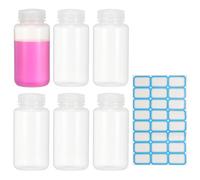 PATIKIL 6Pcs Plastic Reagent Bottles, 8.8oz Laboratory Grade Chemical Sample Bottles PP Leak-Proof Liquids Storage Containers for Lab Reagents Travel Toiletries, Clear