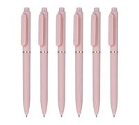 PATIKIL 6Pcs Retractable Pens, 0.5mm Gel Pens Black Ink Rollerball Pen Medium Point Smooth Writing Quick Dry for Office Supplies Home Journaling Note Taking,Cute Pink