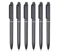 PATIKIL 6Pcs Retractable Pens, 0.5mm Gel Pens Black Ink Rollerball Pen Medium Point Smooth Writing Quick Dry for Office Supplies Home Journaling Note Taking,Gray