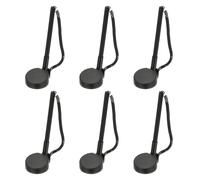 PATIKIL 6Pcs Secure Pen with Adhesive Chain and Security Pen Holder, Reception Counter Pens Desktop Pen Black Ink Refills for Desk Workplace Office Home Supplies, Round Base, Black