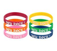PATIKIL 6Pcs You Rock Motivational Wristbands, Personalized Bands with Text Silicone Wristbands Custom Rubber Bracelets for for Fitness Workouts Exercise Basketball, Multicolor