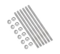 PATIKIL 6Set M8 x 1.25mm Fully Threaded Rods 6 Inch/150mm, 304 Stainless Steel All Threaded Rod Metric Right Hand Threads with 12Pcs Flange Hexagon Nut for Clamps Hangers U-Bolt